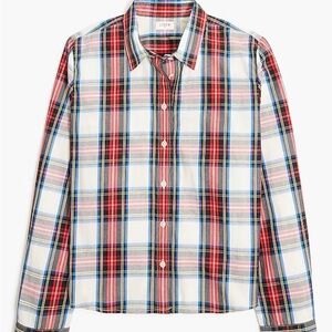 NWT J. Crew Women's Red Plaid Button Down Shirt